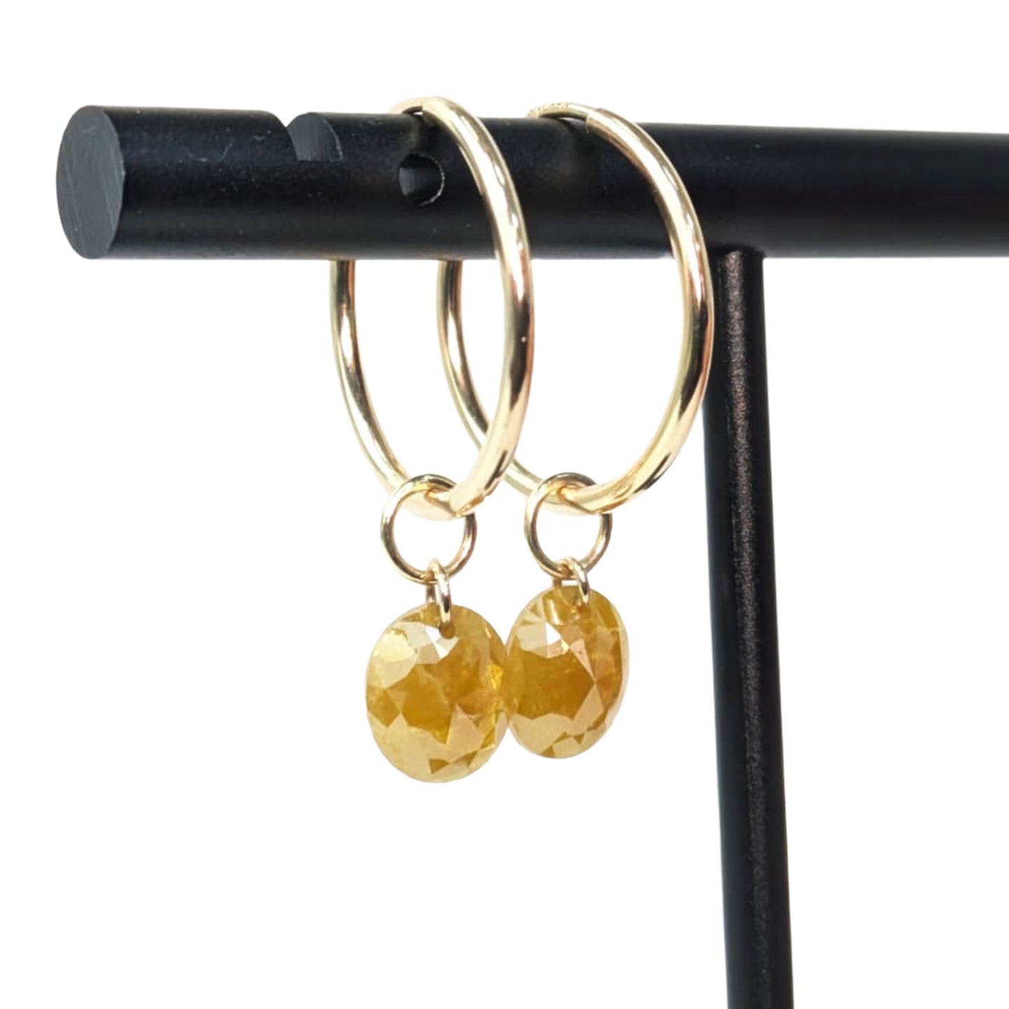 N A K E D Diamond Earrings in 14K - Rustic