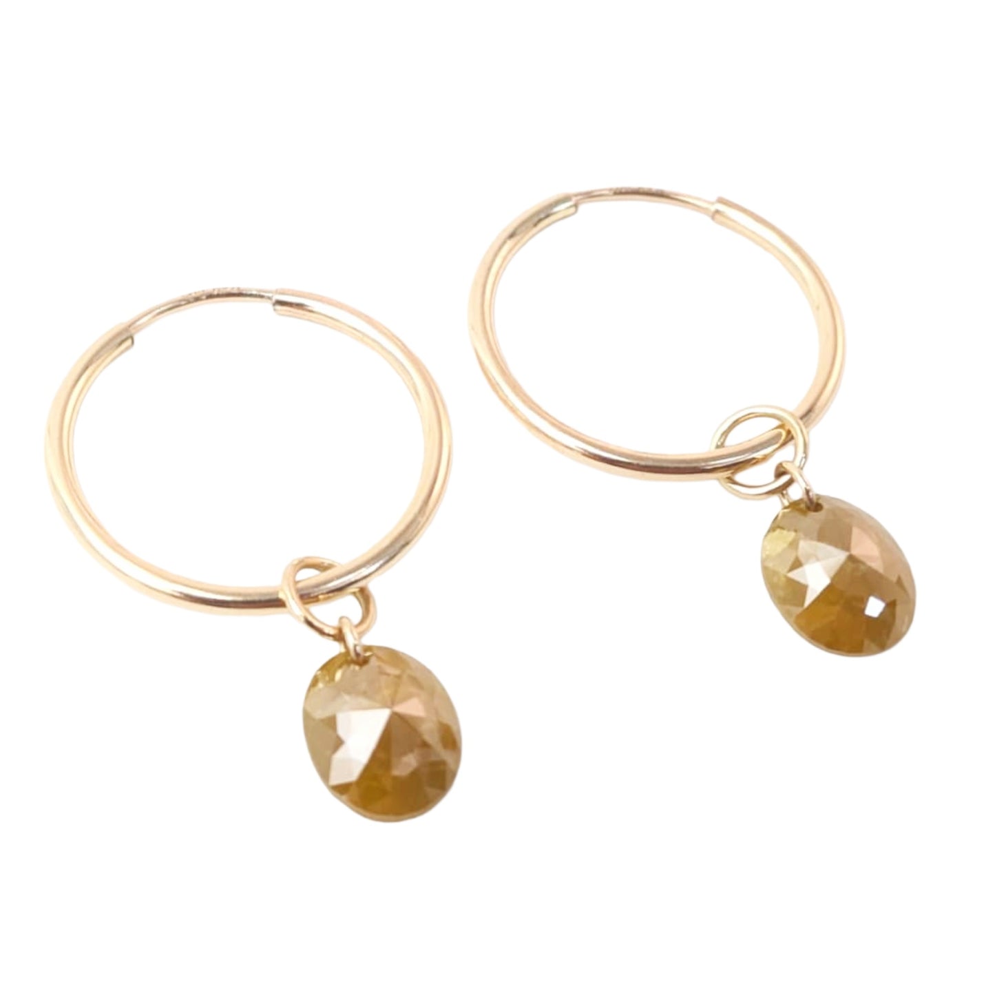 N A K E D Diamond Earrings in 14K - Rustic