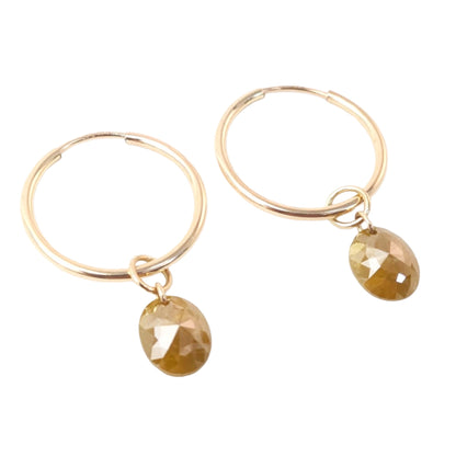 N A K E D Diamond Earrings in 14K - Rustic