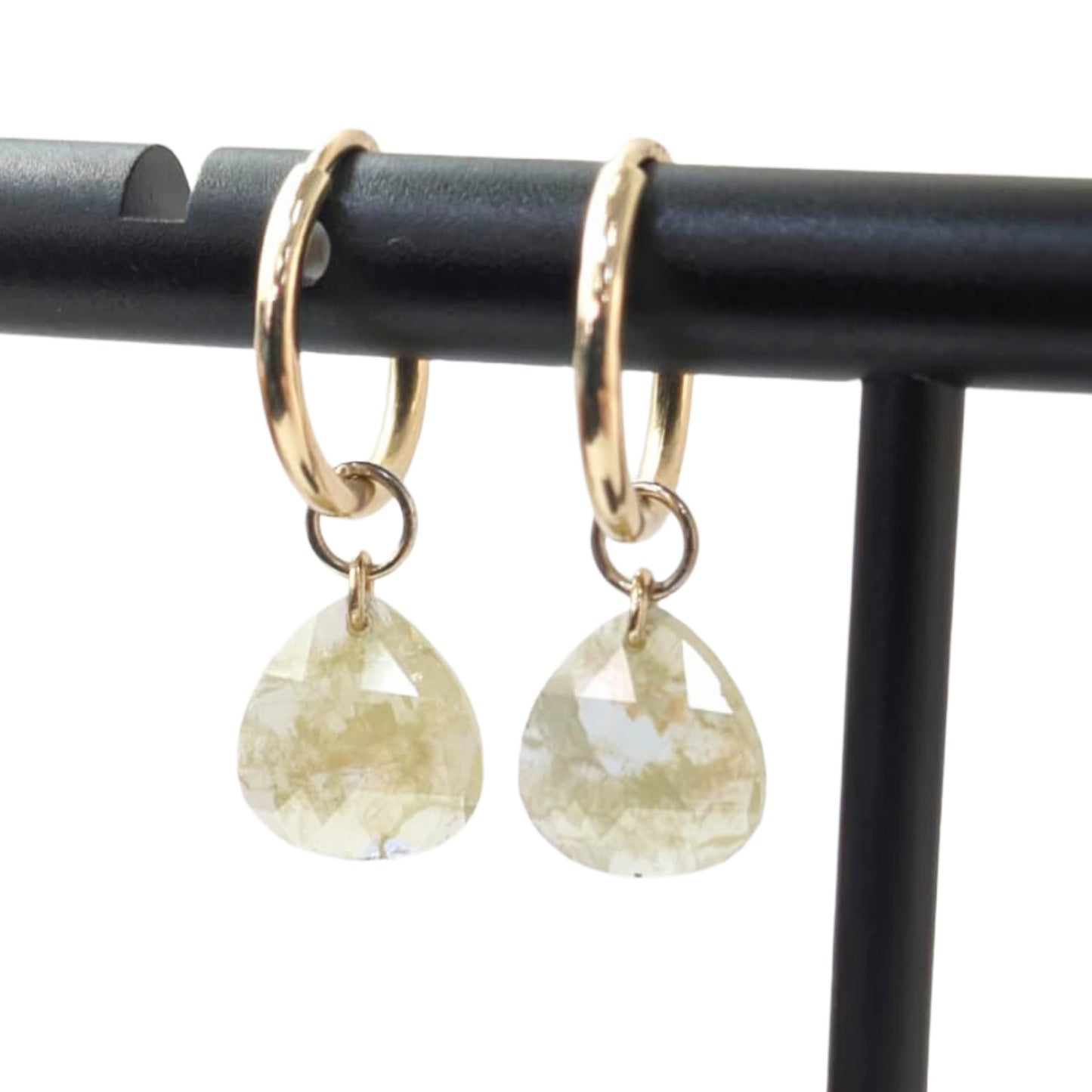 N A K E D Diamond Earrings in 14K - Rustic