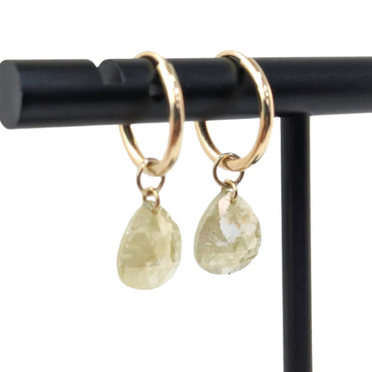 N A K E D Diamond Earrings in 14K - Rustic