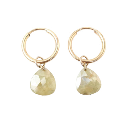N A K E D Diamond Earrings in 14K - Rustic