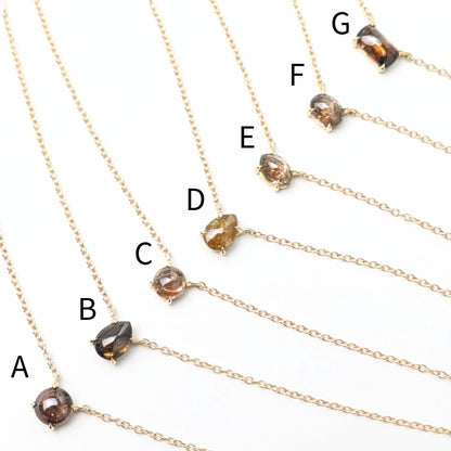 Polaris Brown Diamond Cab Choker Necklaces in 14K