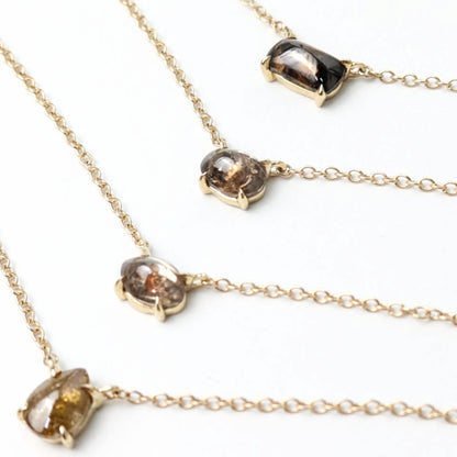 Polaris Brown Diamond Cab Choker Necklaces in 14K
