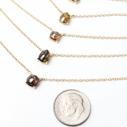 Polaris Brown Diamond Cab Choker Necklaces in 14K