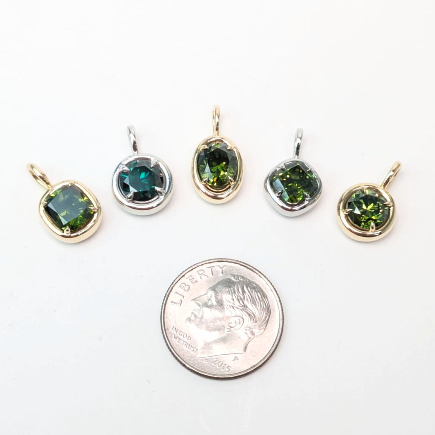 1.00ct Green Diamond Solstice Pendants