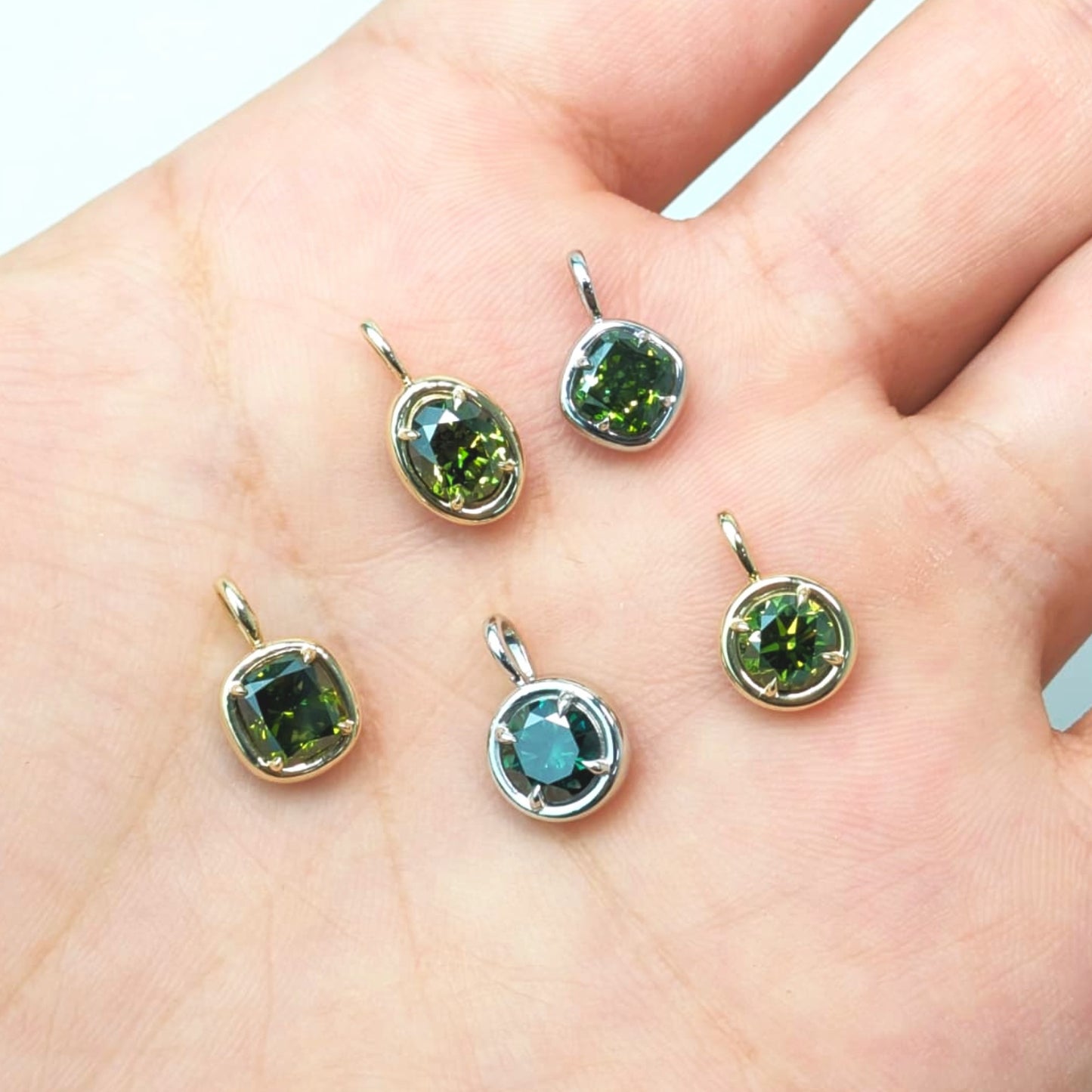1.00ct Green Diamond Solstice Pendants