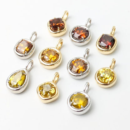 1.00ct Red, Yellow, Orange Diamond Solstice Pendants