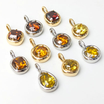 1.00ct Red, Yellow, Orange Diamond Solstice Pendants