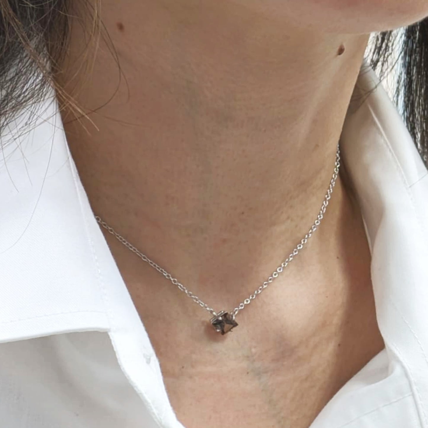 Polaris Fancy Shape Brown Diamond Choker Necklaces in 14K
