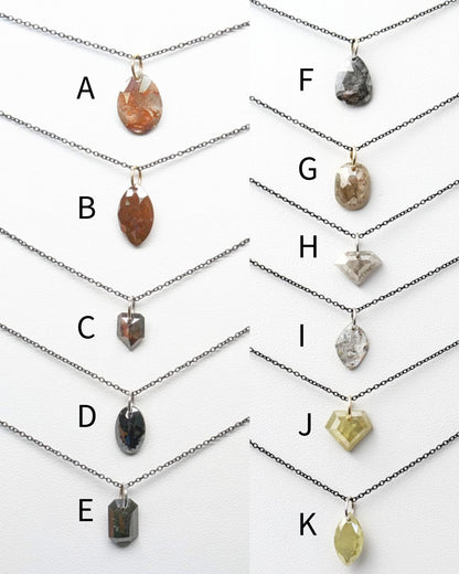 N A K E D Diamond Pendants in 14K - Black/Rustic/Salt & Pepper