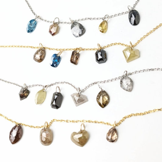 N A K E D Diamond Pendants in 14K - Transparent