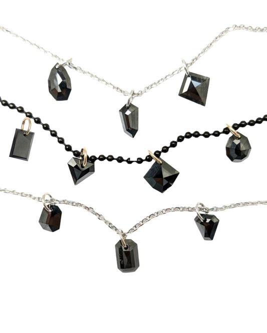 N A K E D Diamond Pendants in 14K - Black