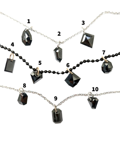 N A K E D Diamond Pendants in 14K - Black