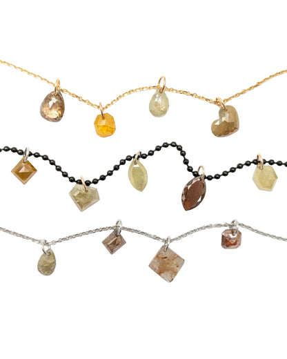 N A K E D Diamond Pendants in 14K - Rustic