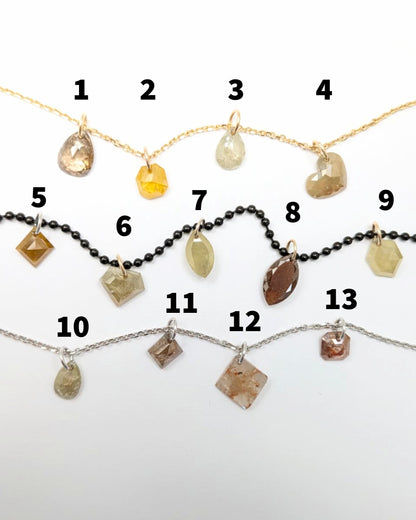 N A K E D Diamond Pendants in 14K - Rustic