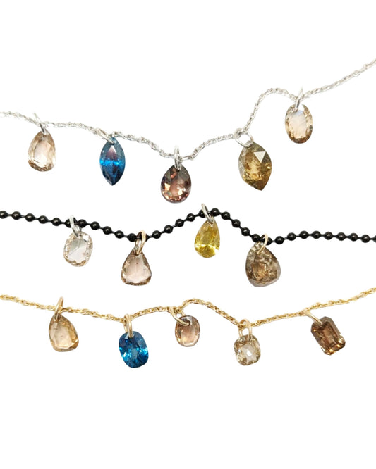 N A K E D Diamond Pendants in 14K - Fancy Colors