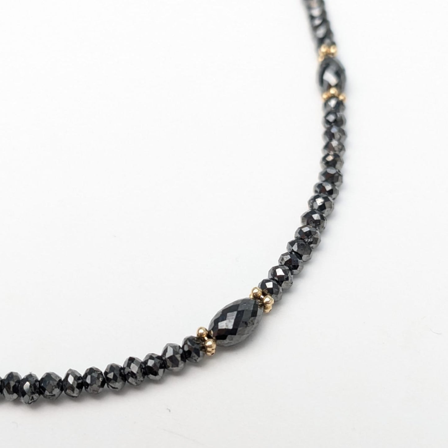 8" Black Diamond Bracelet in 14KY