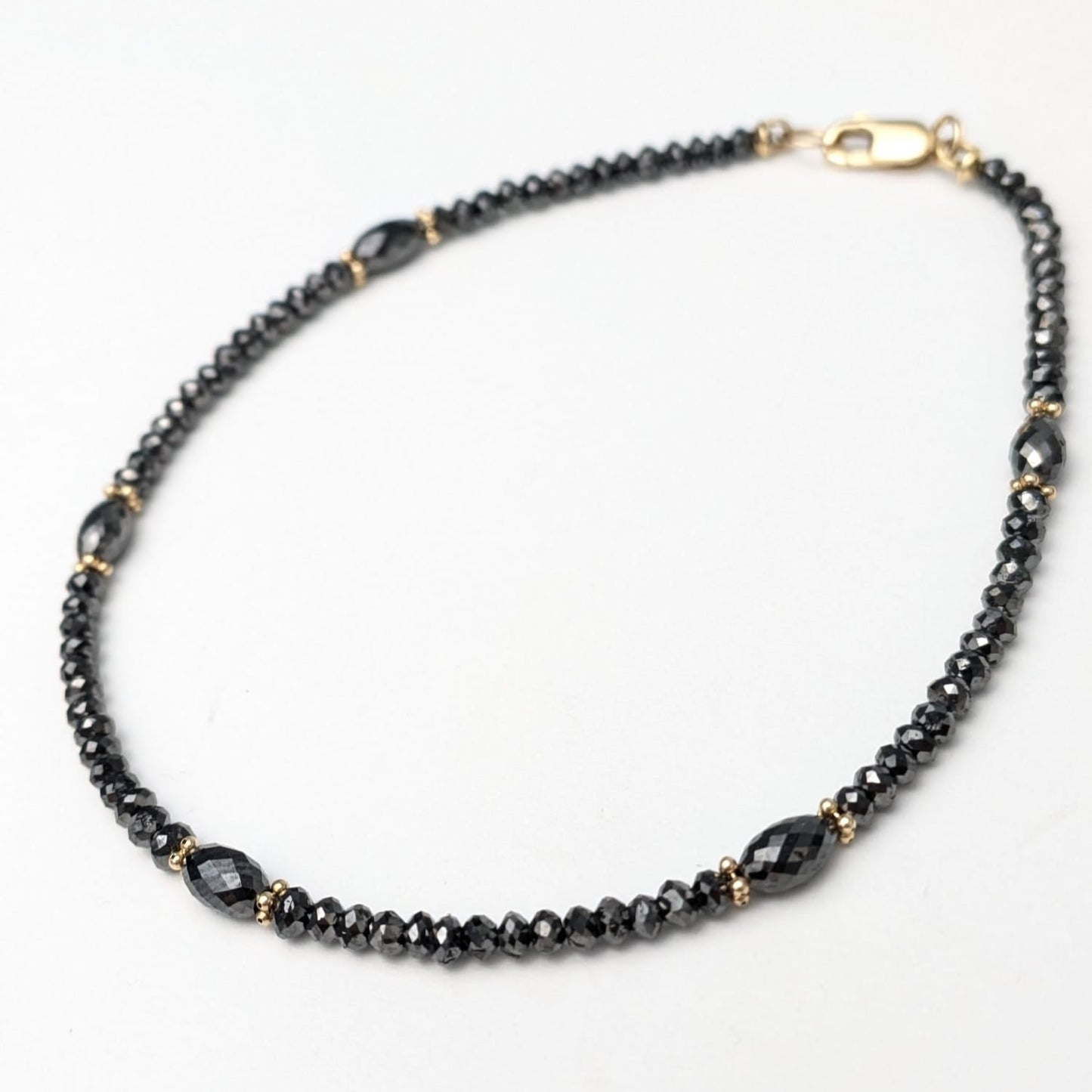 8" Black Diamond Bracelet in 14KY