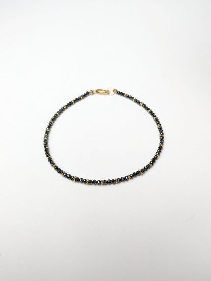 7.5" Black Diamond Bracelet in 14KY