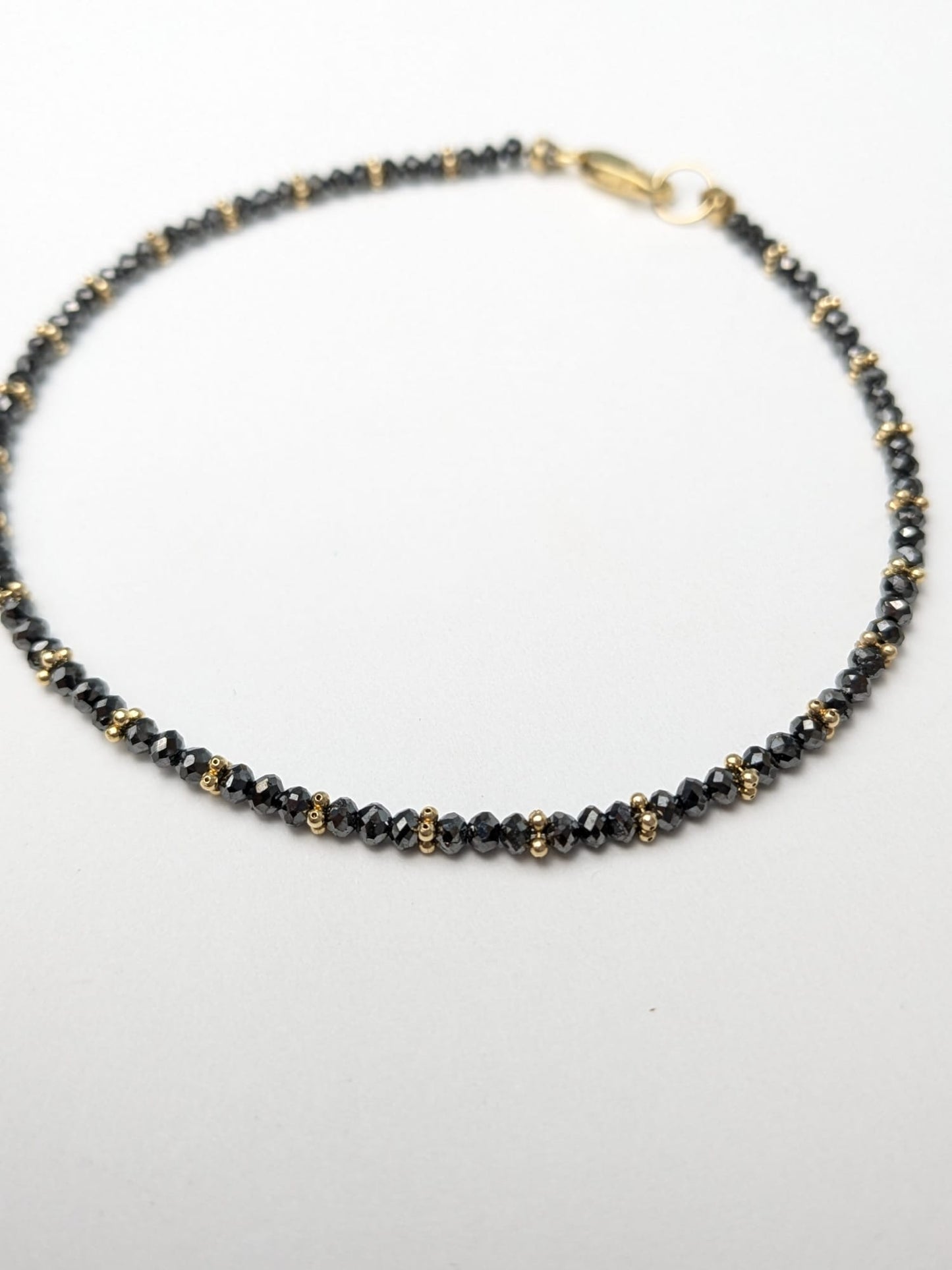 7.5" Black Diamond Bracelet in 14KY