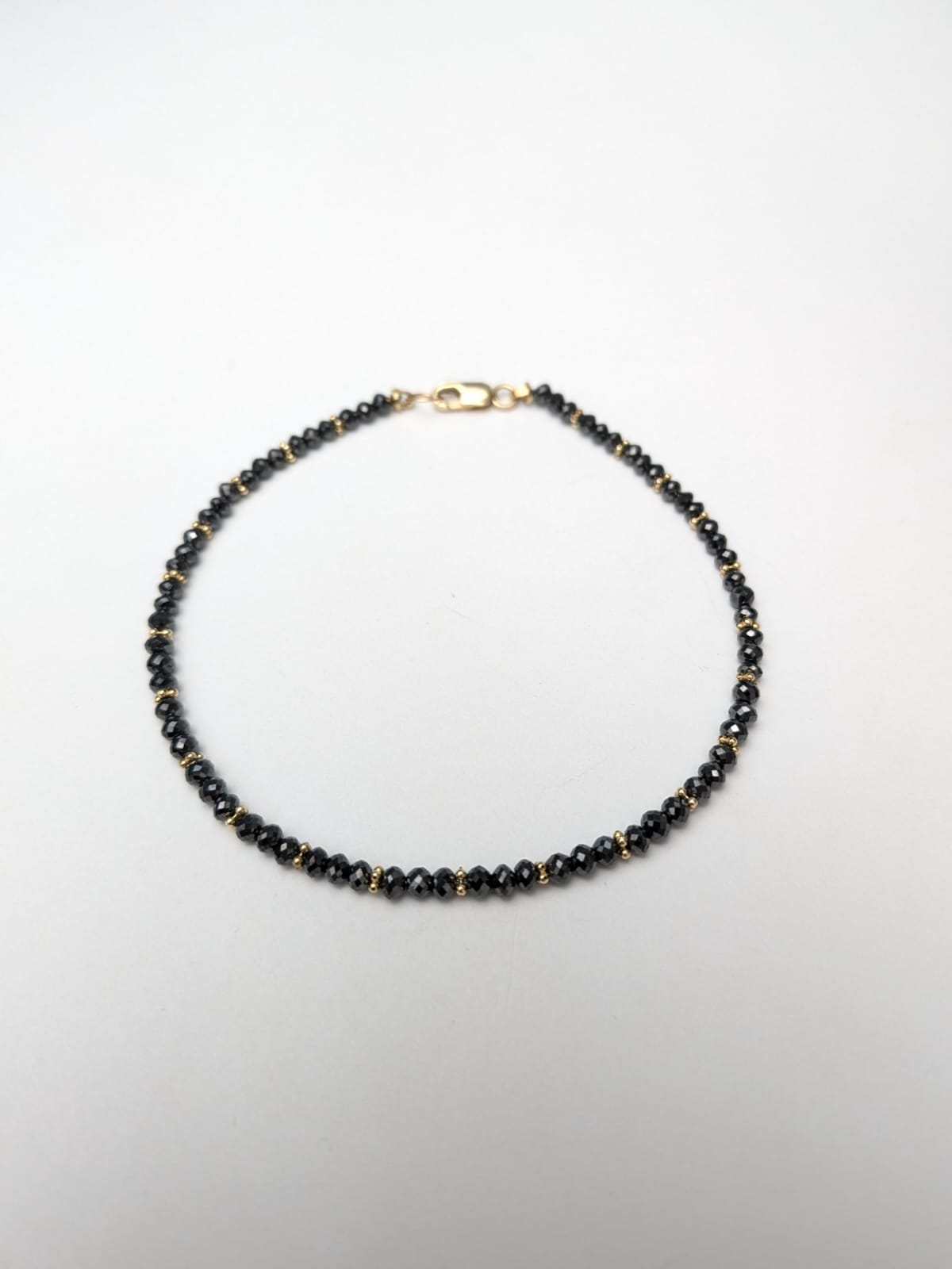 7.5" Black Diamond Bracelet in 14KY