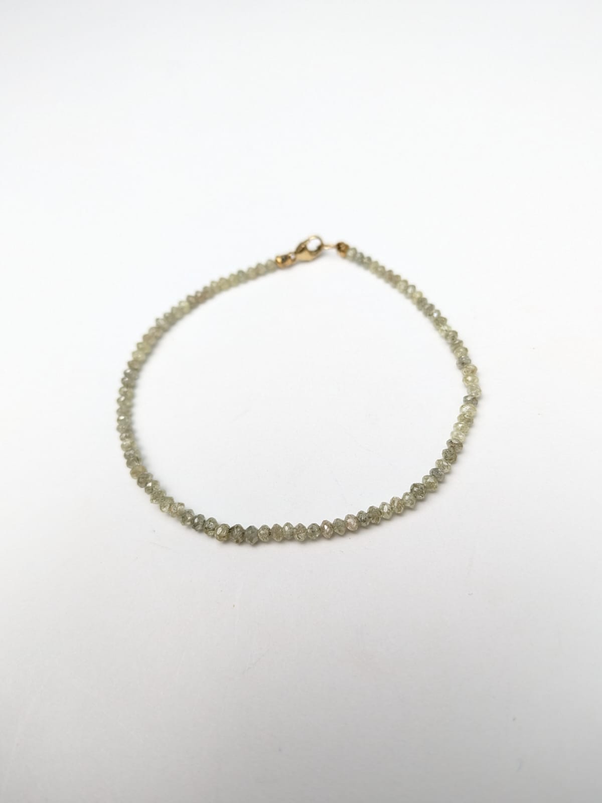 Grey Diamond Round Solid Strand Bracelet in 14KY and 14KW Gold