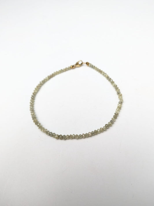 7" Grey Diamond Solid Strand Bracelet in 14KY