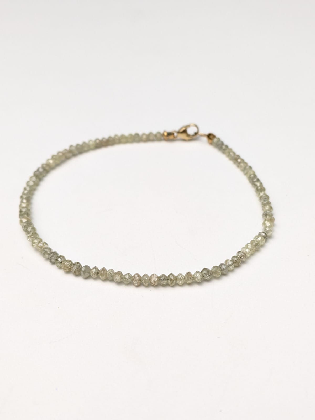 Grey Diamond Round Solid Strand Bracelet in 14KY and 14KW Gold