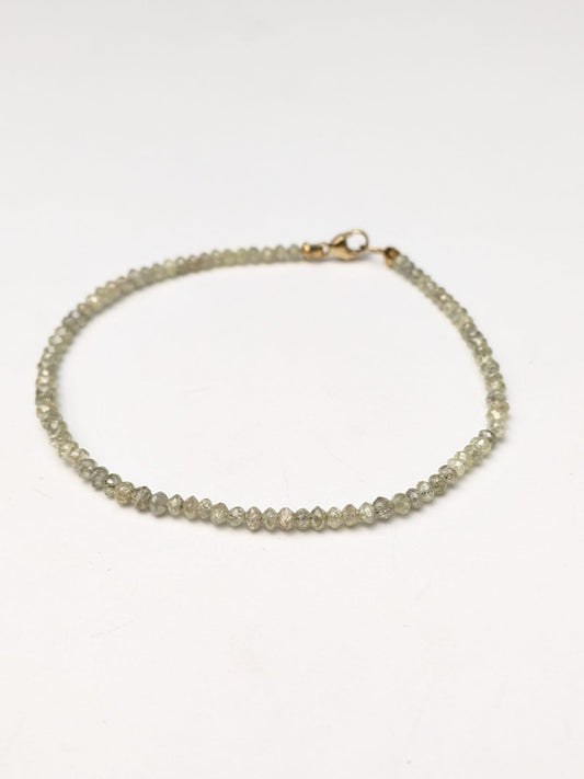 Grey Diamond Solid Strand Bracelet in 14KY and 14KW Gold