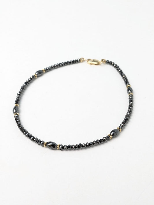 8" Black Diamond Bracelet in 14KY