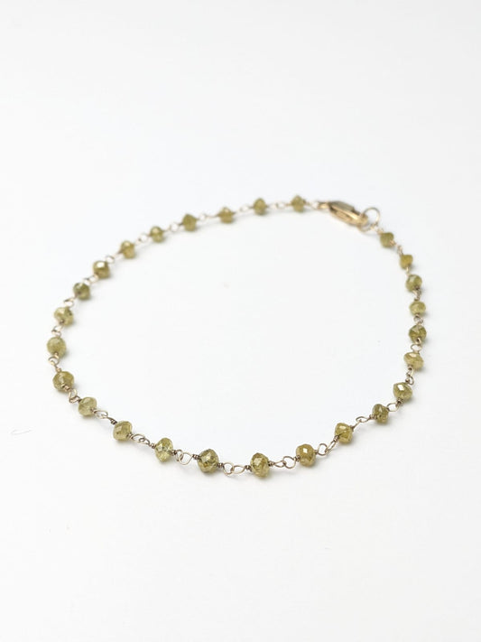 Yellow Diamond Round Rosary Bracelet in 18KY Gold