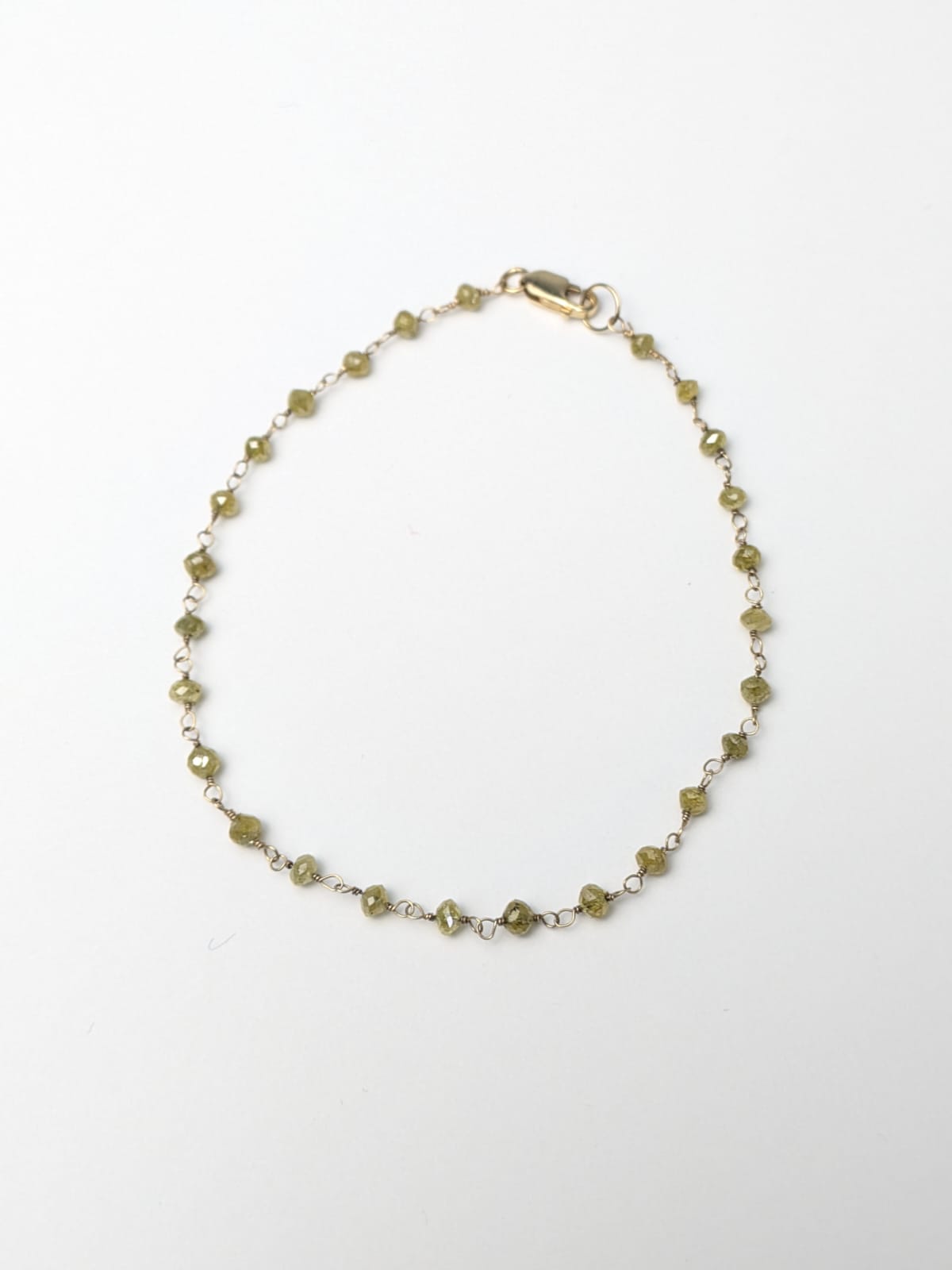 Yellow Diamond Round Rosary Bracelet in 18KY Gold