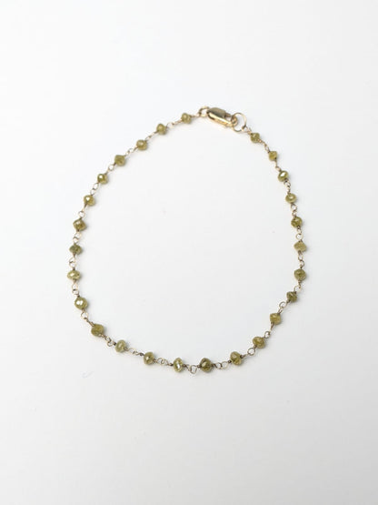 Yellow Diamond Round Rosary Bracelet in 18KY Gold