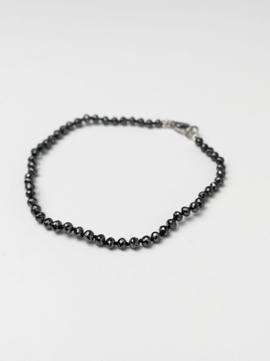 2.0-3.0mm Black Diamond Round Bead Knotted Bracelet (9-11ct Tot. Dia. Wt.)