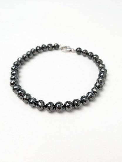 6.0-6.5mm Black Diamond Round Bead  Knotted Bracelet (63.68ct Tot. Dia. Wt.)