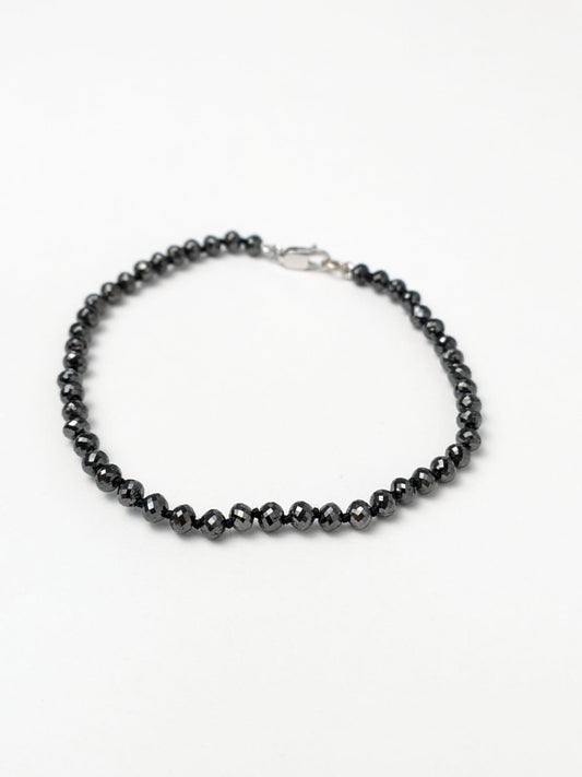 3.0-3.5mm Black Diamond Round Bead Knotted Bracelet(9-13.75ct Tot. Dia. Wt.)