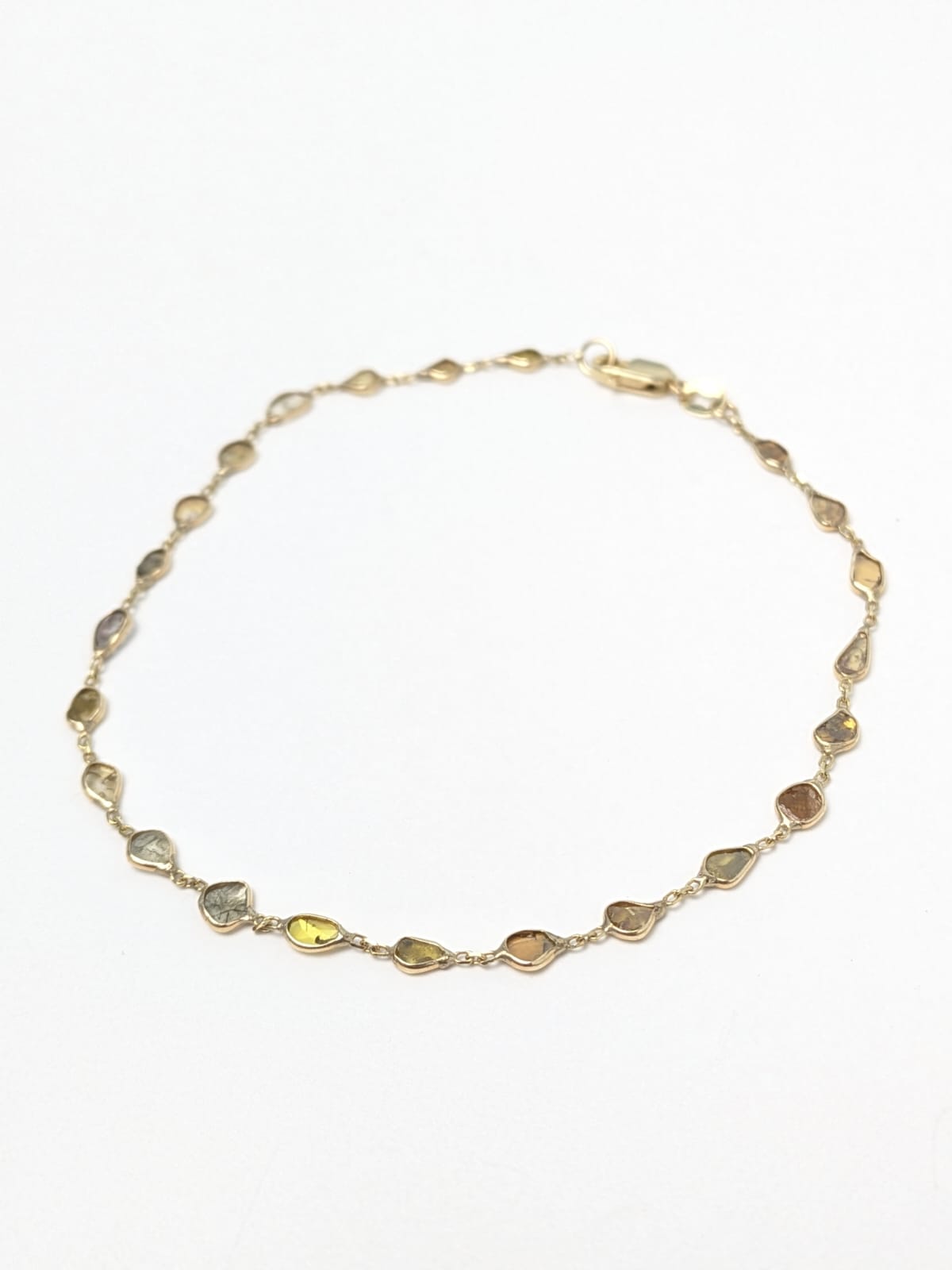 8" Yellow Diamond Bezel Bracelet in 14KY - BRC-726