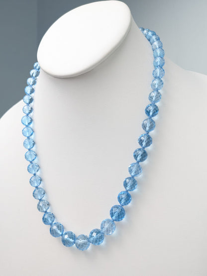 19" Blue Topaz Strand Necklace in 18KW NCK-750