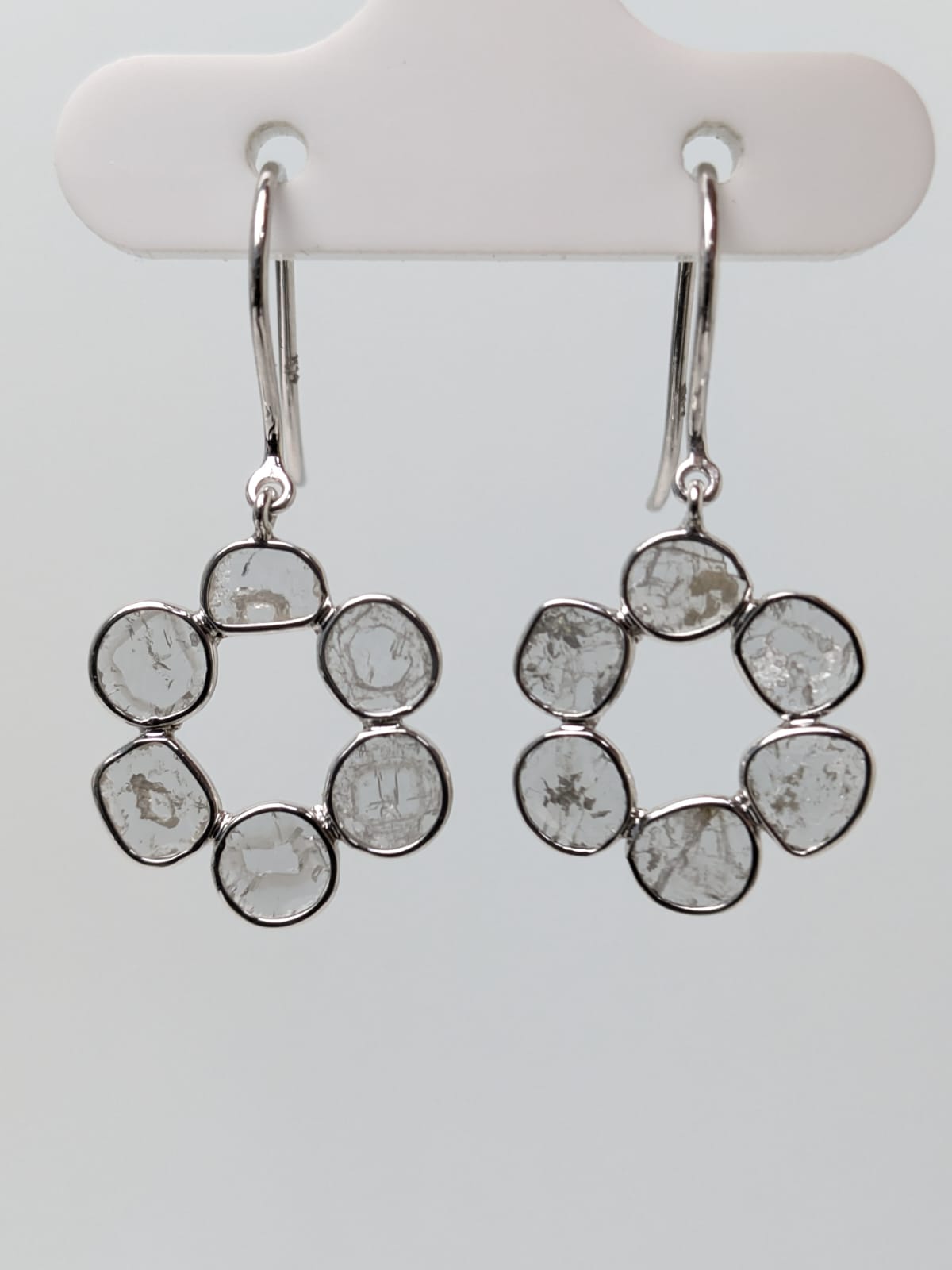 Grey Diamond Slice Bezel Earrings in 14KW and 14KY (3ct Tot. Dia. Wt.)