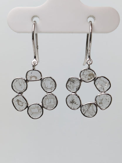 Grey Diamond Slice Bezel Earrings in 14KW and 14KY (3ct Tot. Dia. Wt.)