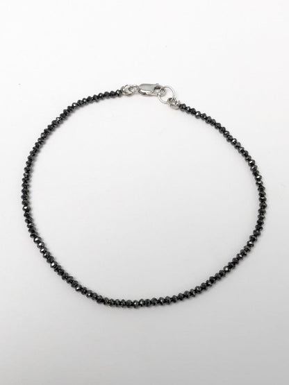 2.2mm Black Diamond Round Bead Non-Knotted Bracelet (7ct Tot. Dia. Wt.)