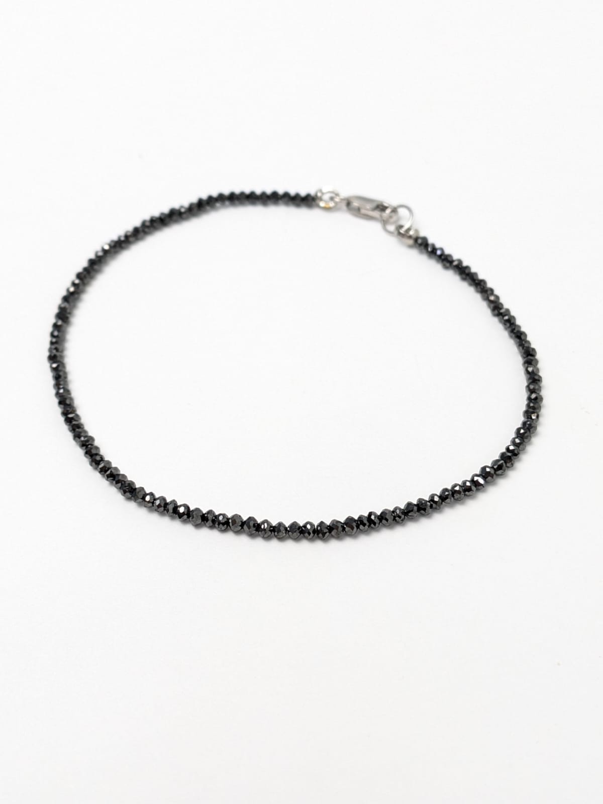 2.2mm Black Diamond Round Bead Non-Knotted Bracelet (7ct Tot. Dia. Wt.)