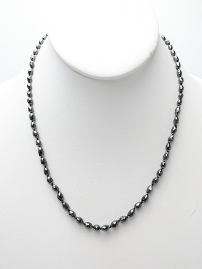 3X5MM-5X9MM Black Diamond Oval Bead Knotted Necklace (50-58ct Tot. Dia. Wt.)