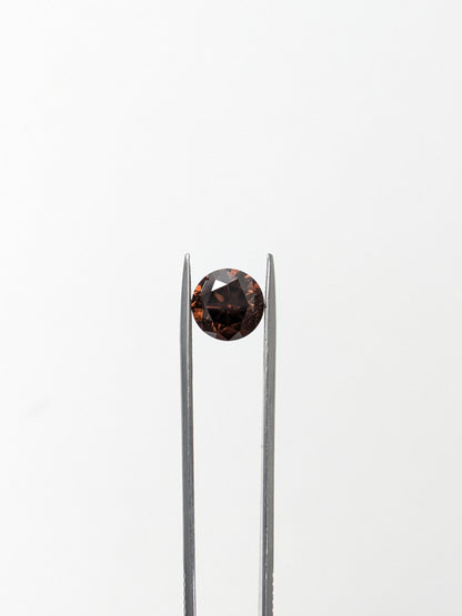 Round Brownish Orange Diamond Full Cut C7 SI - 3.04cts - 07709