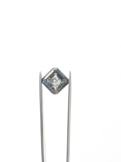 Emerald Cut Salt and Pepper Diamond Full Cut - 5.90cts - 02565