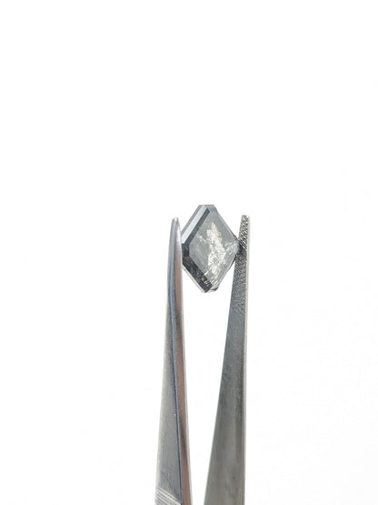 Emerald Cut Salt and Pepper Diamond Full Cut - 5.90cts - 02565