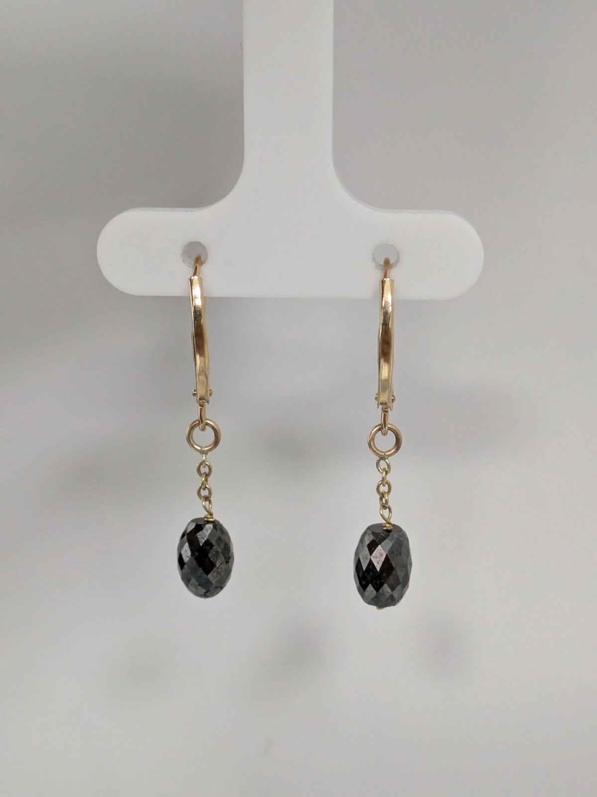 Black Diamond Drop Earrings in 14KY (4ct Tot. Dia. Wt.)
