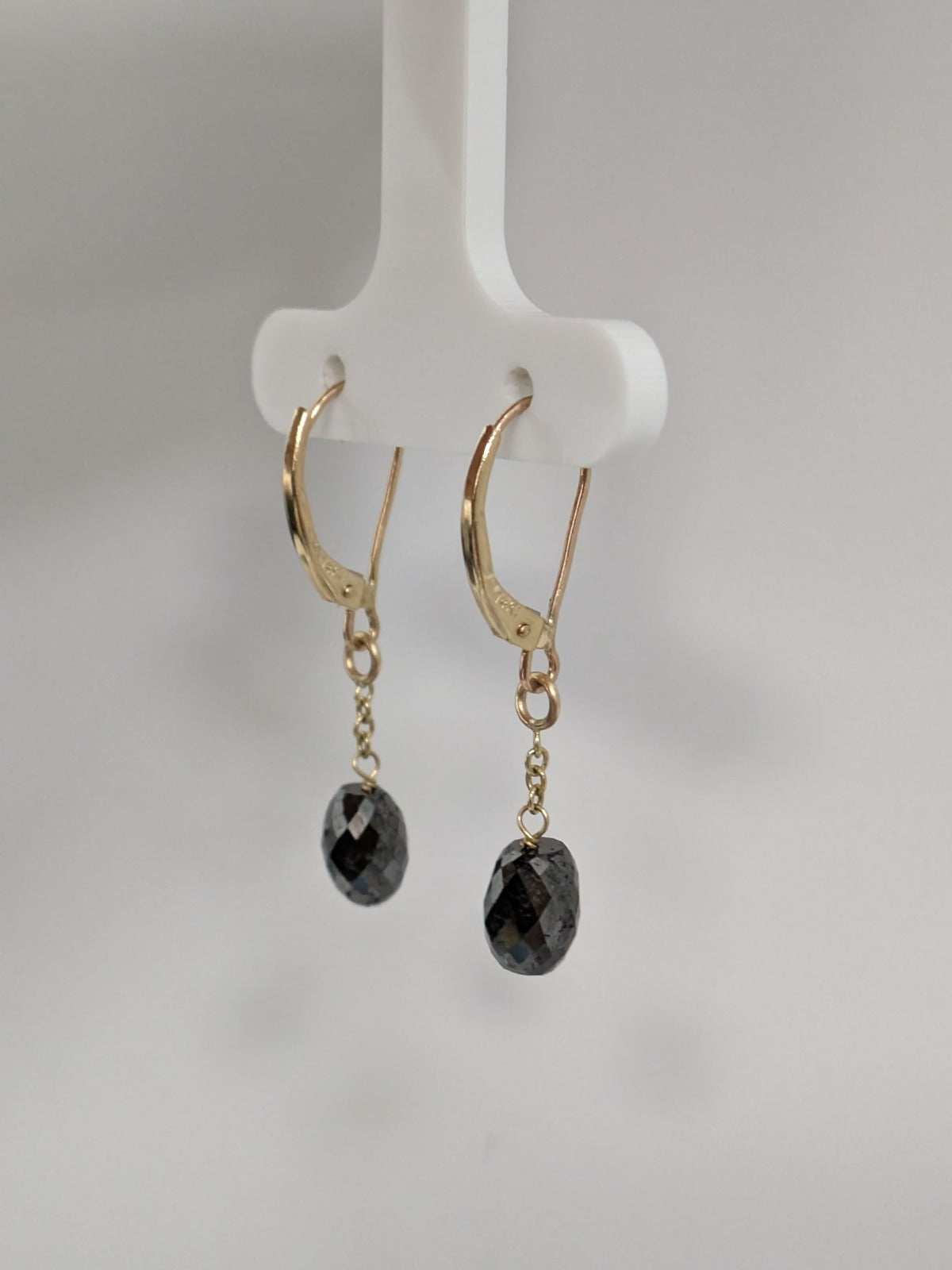 Black Diamond Drop Earrings in 14KY (4ct Tot. Dia. Wt.)