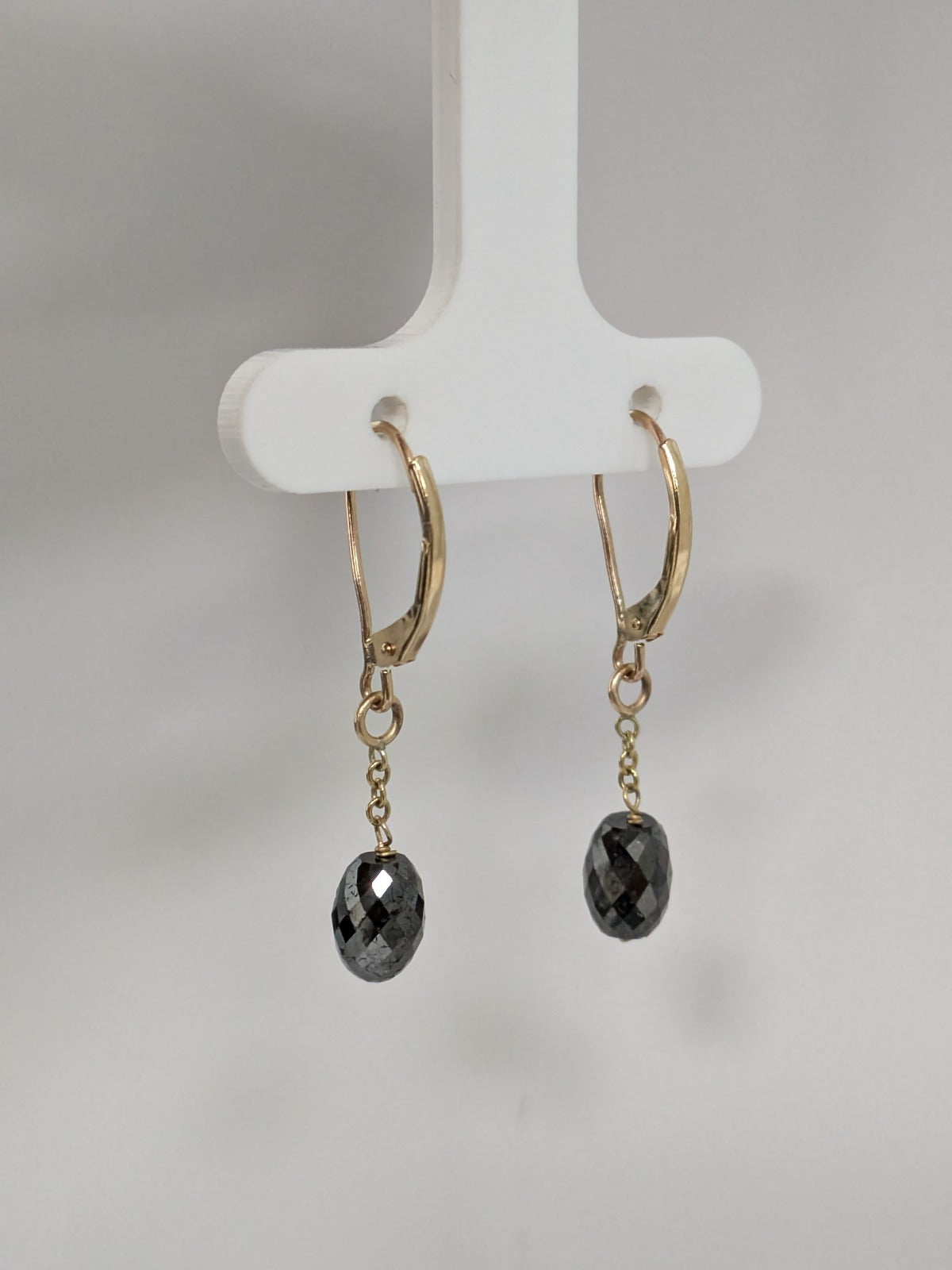 Black Diamond Drop Earrings in 14KY (4ct Tot. Dia. Wt.)